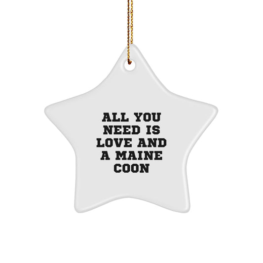 Maine Coon Cat Lovers Gifts from Family, Friends, or Coworkers for Christmas - Star Ornament with Inspirational Quote - Image 1