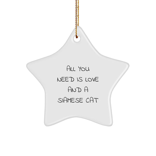 Funny Siamese Cat Star Ornament Gifts from Men to Friends for Christmas Unique Decorations - Image 1