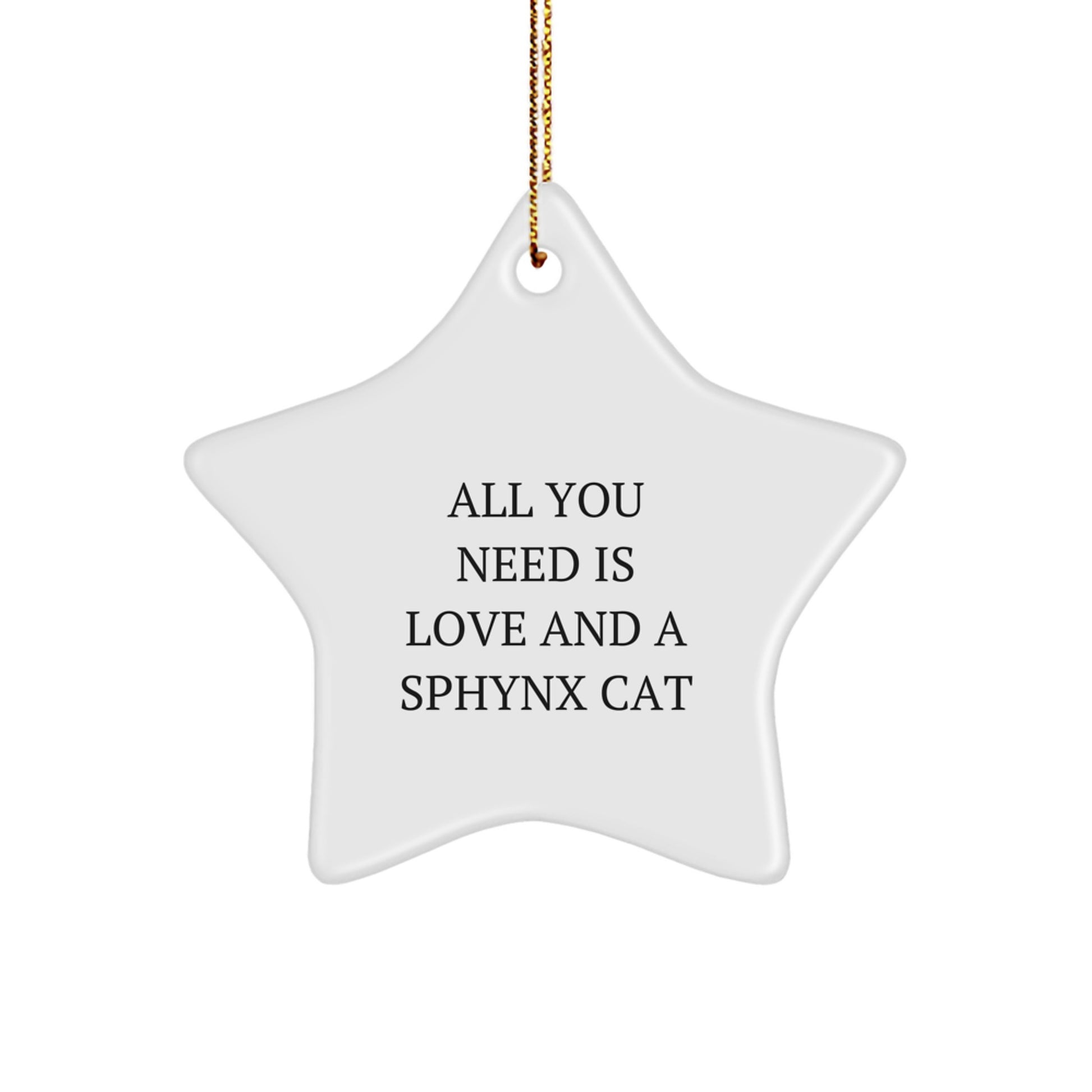 Sphynx Cat Star Ornament Gifts for Friends Christmas Unique Decoration from Men - Image 1
