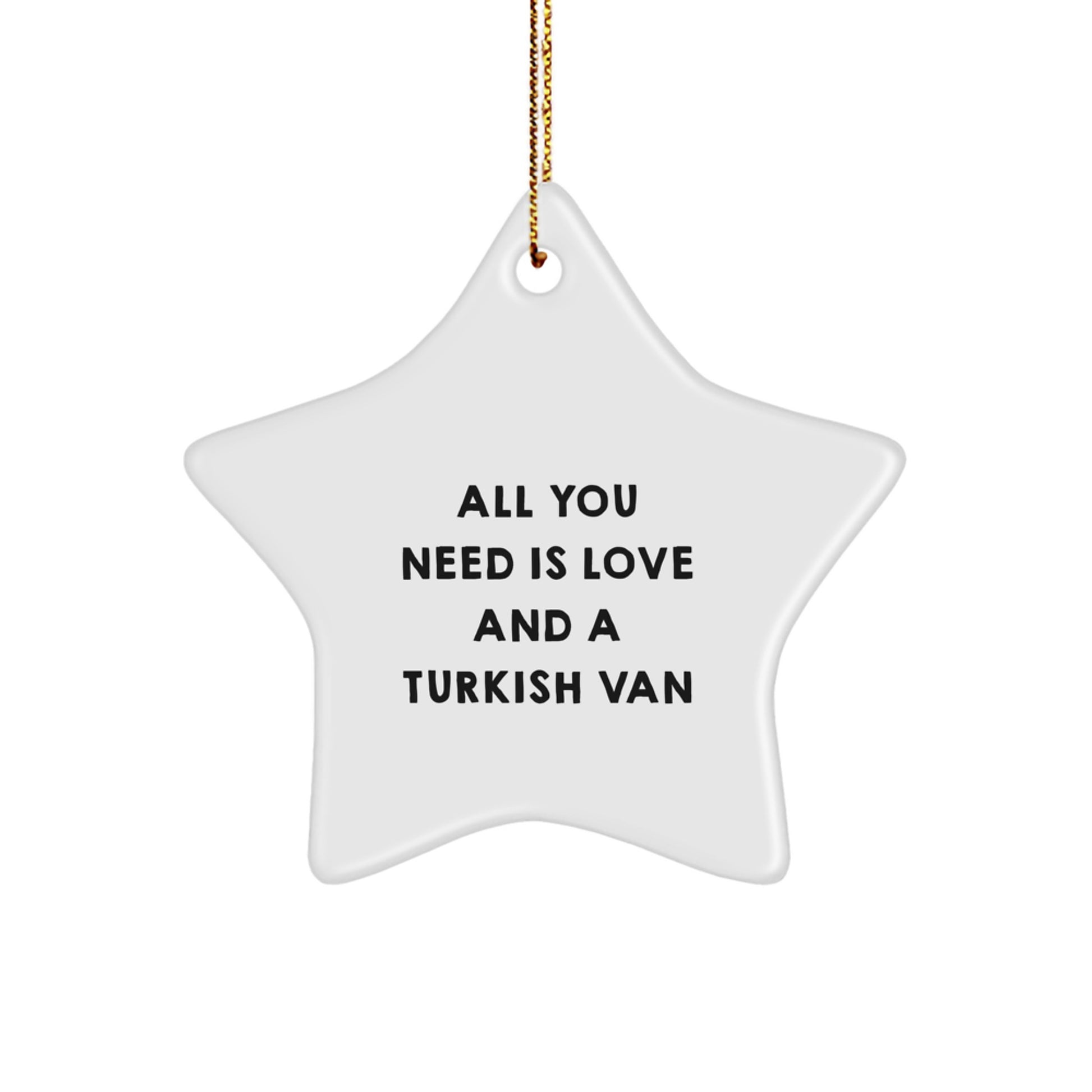 Turkish Van Cat Lover Gifts from Family to Friends, Christmas Unique Star Ornament All You Need Is Love And A Turkish Van - Image 1
