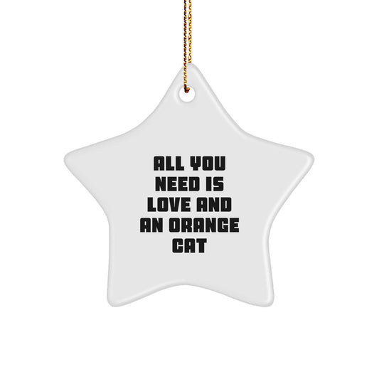 Unique Orange Cat Star Ornament Gifts from Friends for Orange Cat Christmas Unique Gifts - Image 1