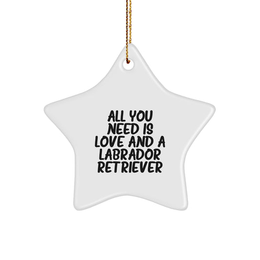 Funny Labrador Retriever Dog Gifts for Friends, Star Ornament All You Need Is Love And A Labrador Retriever, Christmas Unique Gifts from Men, Women, Family - Image 1