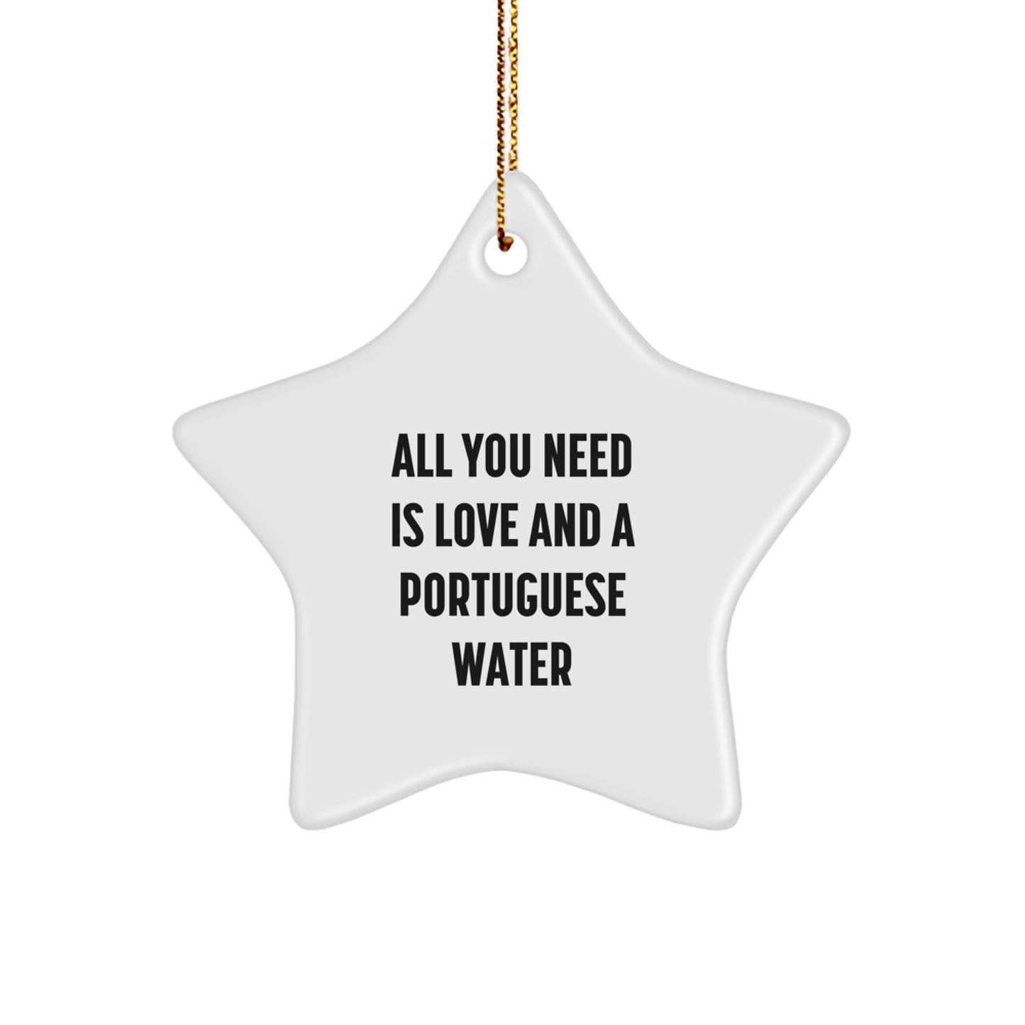 Funny Portuguese Water Dog Gifts from Family for Portuguese Water Dog Christmas Unique Star Ornament - Image 1