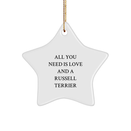 Funny Russell Terrier Dog Gifts from Friends for Russell Terrier Dog Lovers - Star Ornament, Christmas Unique Gifts for Men, Women, or Family - Image 1
