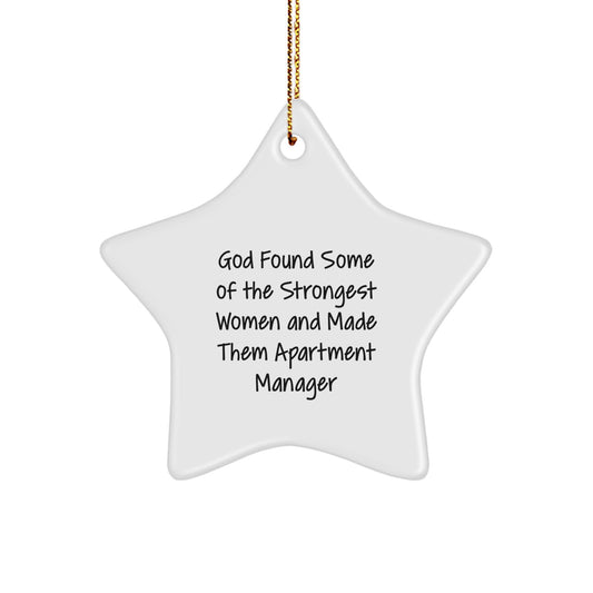 Funny Apartment Manager Gifts from Friends - Star Ornament with Inspirational Quote for Christmas - Image 1