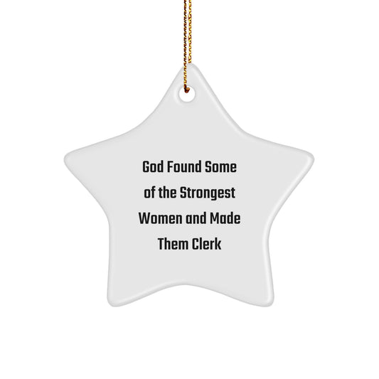 Funny Clerk Gifts, Christmas Unique Ornaments, Star Ornament with Gifts from Men to Women Clerks - Image 1