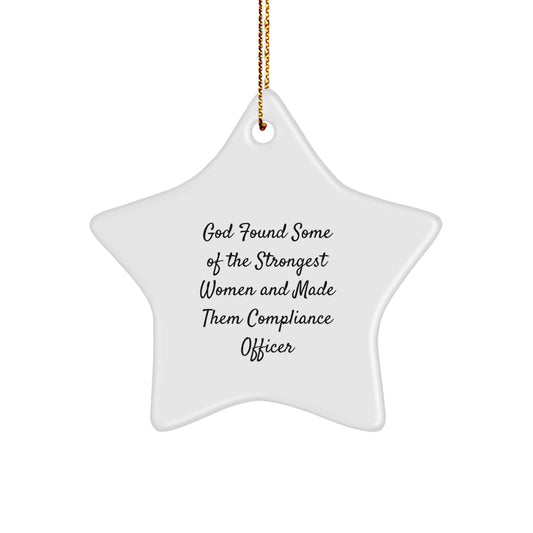 Compliance Officer Star Ornament Gifts from Friends, Funny Inspirational Quote, Christmas Unique Gifts - Image 1