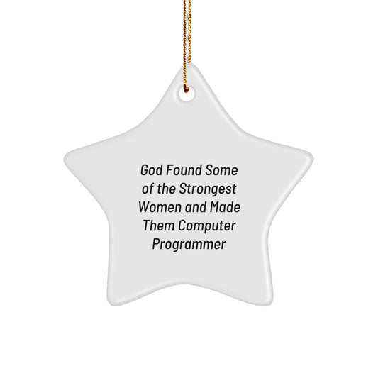 Funny Computer Programmer Gifts for Women - Star Ornament, Inspirational Quote, Christmas Unique Gifts from Friends - Image 1