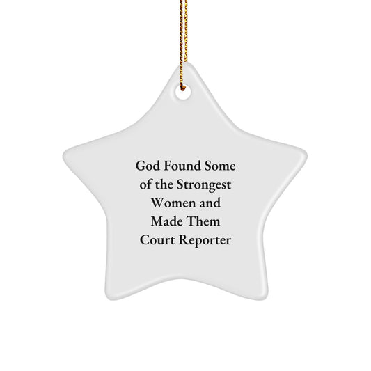 Funny Court Reporter Gifts from Women - Star Ornament for Christmas Unique Gifts for Court Reporters - Image 1