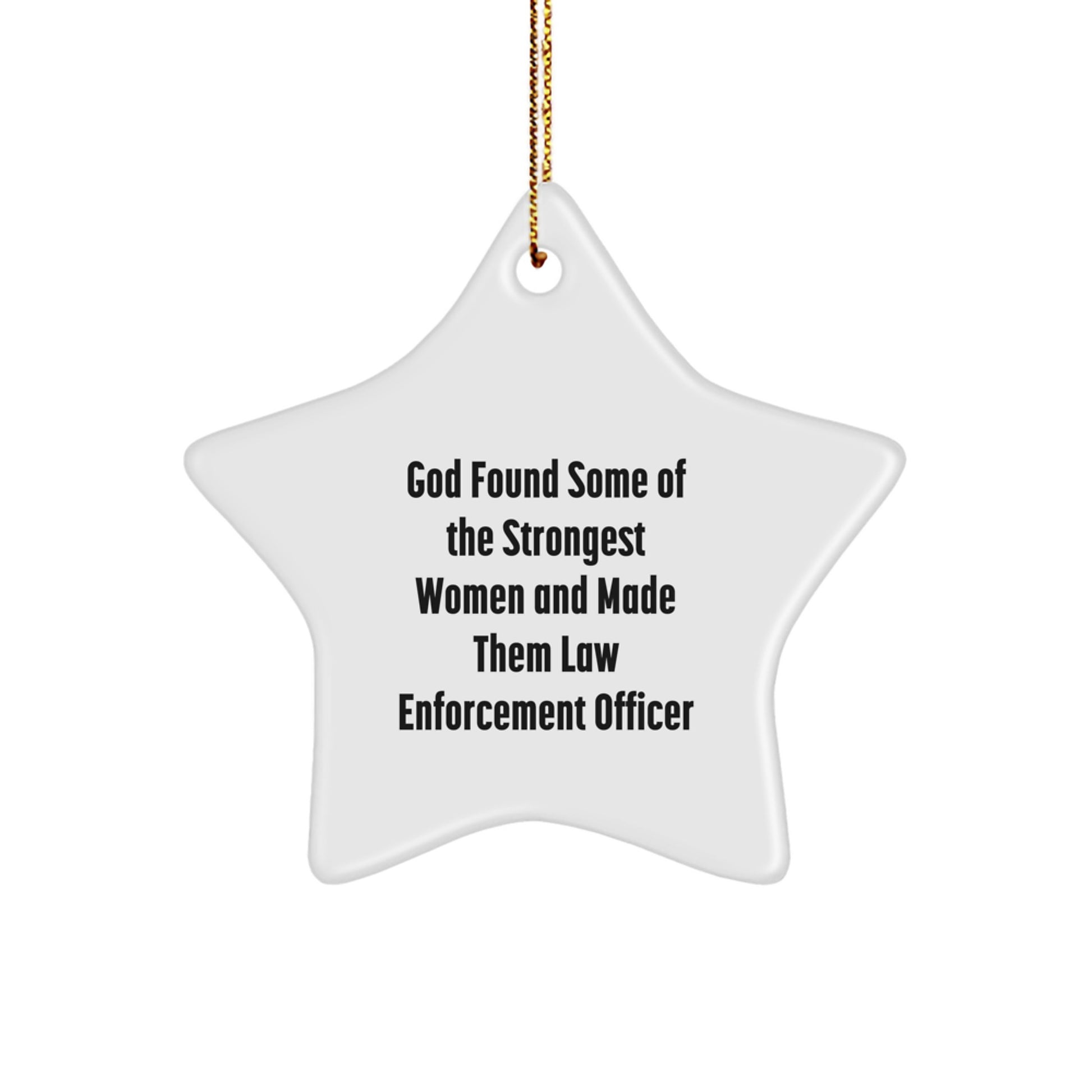 Funny Law Enforcement Officer Gifts from Family for Law Enforcement Officer Star Ornament Christmas Unique Decorations - Image 1