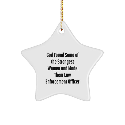Funny Law Enforcement Officer Gifts from Family for Law Enforcement Officer Star Ornament Christmas Unique Decorations - Image 1
