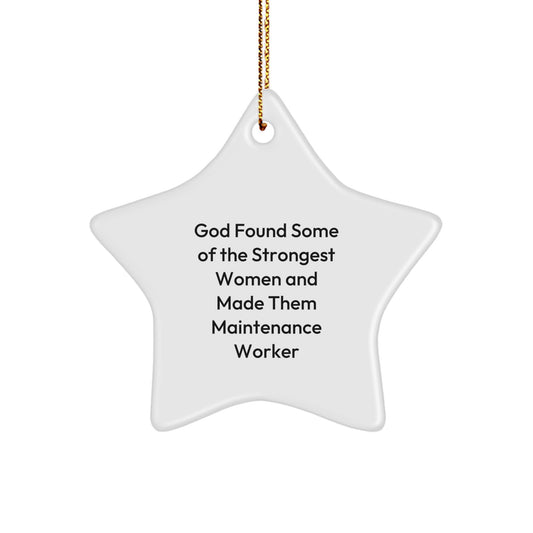 Funny Maintenance Worker Gifts from Men for Women Maintenance Worker Star Ornament with Inspirational Quote, Christmas Unique Gifts - Image 1
