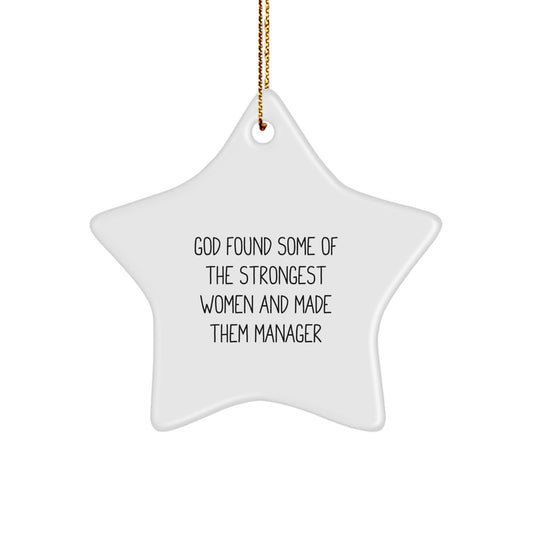 Funny Manager Gifts from Friends - Star Ornament for Strong Women Managers - Christmas Unique Gifts for Manager - Image 1