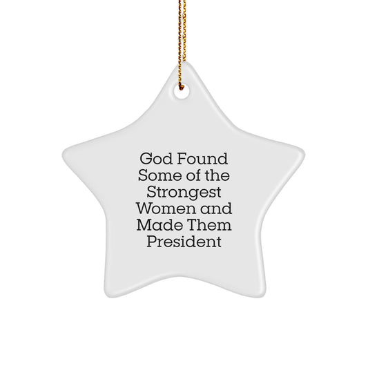Funny President Gifts from Friends and Family Christmas Star Ornament for President Women Men - Image 1