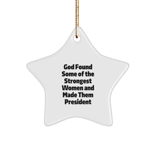 Gifts from Family for the President Star Ornament - Funny Quote Star Shaped Decoration, White Color, 3.25' Tall, Perfect for Christmas Unique Gifts - Image 1