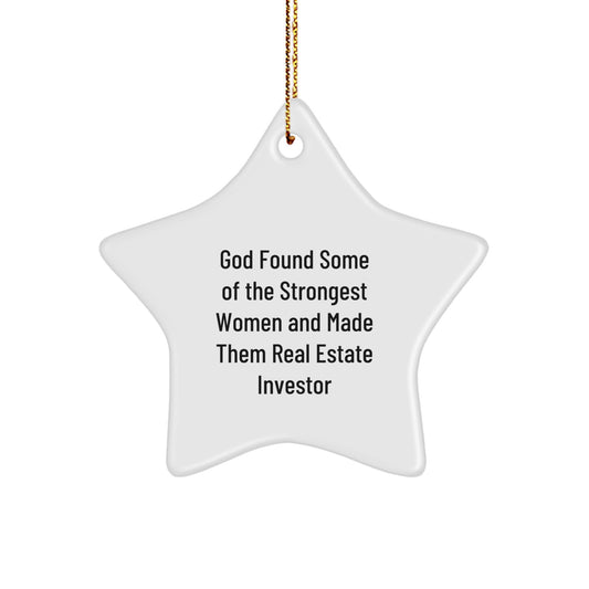 Gifts from Family - Star Ornament for Real Estate Investor Women, Funny Inspirational Quote, Christmas Unique Gifts, Real Estate Investor Gifts for Women - Image 1