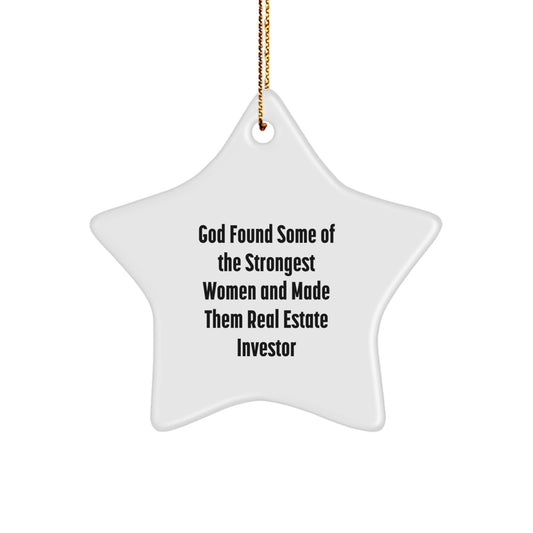 Real Estate Investor Star Ornament Gifts from Women for Christmas Unique Decorations - Funny Quote for Real Estate Investor Friends and Family Christmas Unique Gifts - Image 1