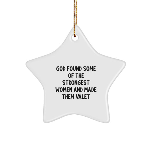 Valet Star Ornament Gifts from Men, Women, Friends to Family for Christmas, Funny Quote - Image 1