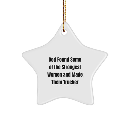 Funny Trucker Star Ornament Gifts from Friends or Family, Inspirational Trucker Decor for Christmas, Star Ornament for Trucker Enthusiast - Image 1