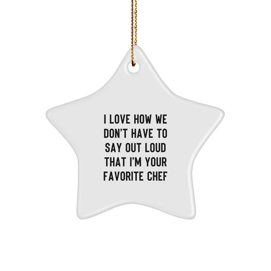 Funny Chef Star Ornament, Gifts from Family, Friends, or Coworkers to Favorite Chef, Christmas Unique Gifts - Image 1