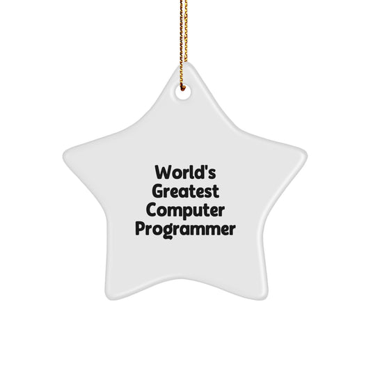 Funny Computer Programmer Star Ornament for Men Gifts from Family - Christmas Unique Gifts for Computer Programmer Home Decor - Image 1