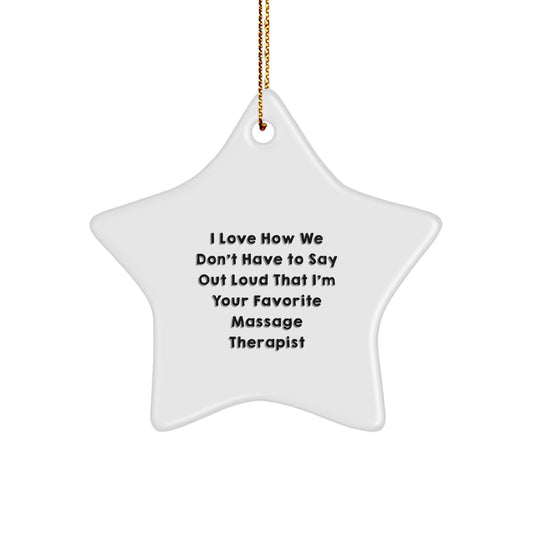 Funny Massage Therapist Star Ornament Gifts from Family, Christmas Unique Gifts for Favorite Massage Therapist, Star Shaped Decorations - Image 1