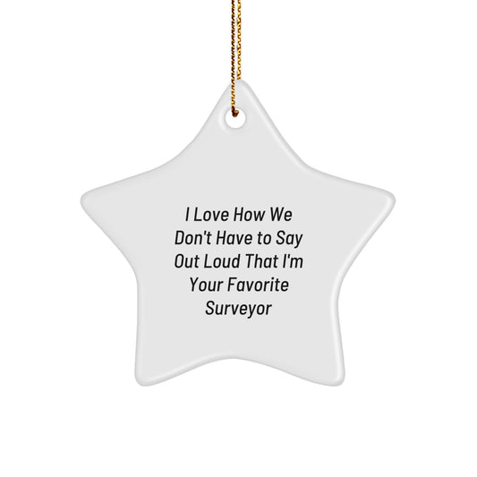 Surveyor Gifts from Friends, 'I Love How We Don't Have To Say Out Loud That I'm Your Favorite Surveyor', Star Ornament for Men, Women, Family, Christmas Unique Gifts - Image 1
