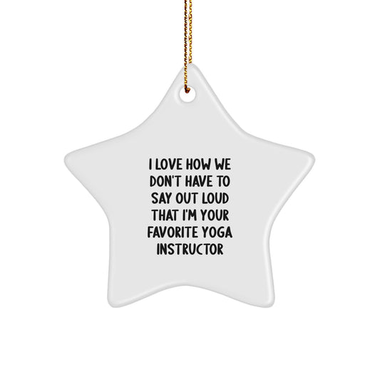 Yoga Instructor Gifts, Funny Star Ornament, Gifts from Friends for Favorite Yoga Instructor - Durable MDF, High-Gloss Finish, Sublimation Printed, Christmas Unique Gifts for Her - Image 1