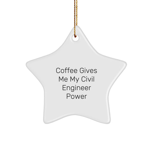 Civil Engineer Star Ornament, Funny Gift for Him, Christmas Unique Gifts from Friends to Civil Engineer - Image 1