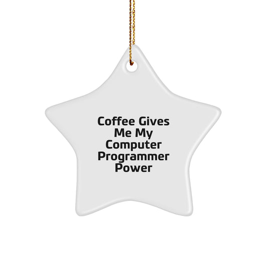 Funny Computer Programmer Star Ornament Gifts for Him from Friends - Image 1