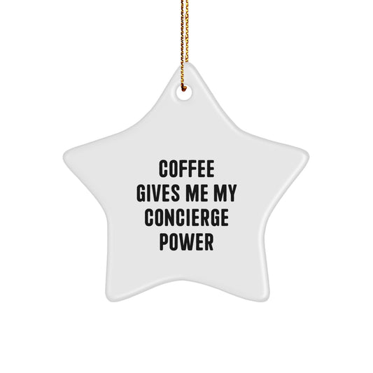 Concierge Gifts from Men or Women, Funny Concierge Star Ornament for Home or Office, Christmas Unique Office Decor Gifts for Concierge - Image 1