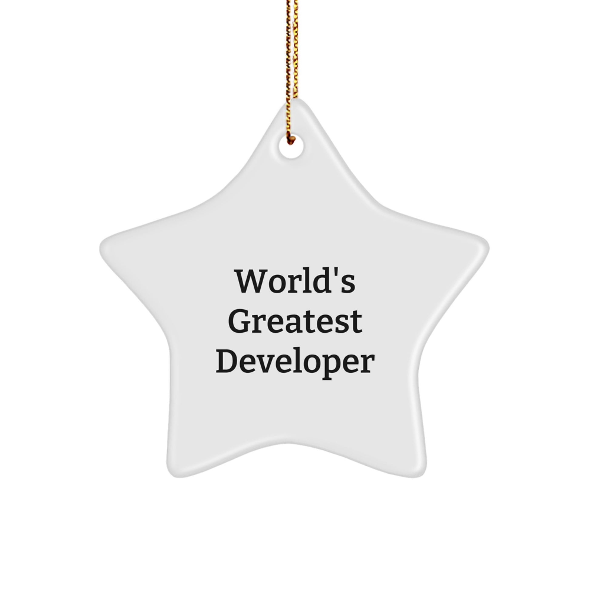 Funny Developer Gifts from Friends - World's Greatest Developer Star Ornament for Men Women Coworkers - Unique Christmas Unique Gifts for Developers - Image 1