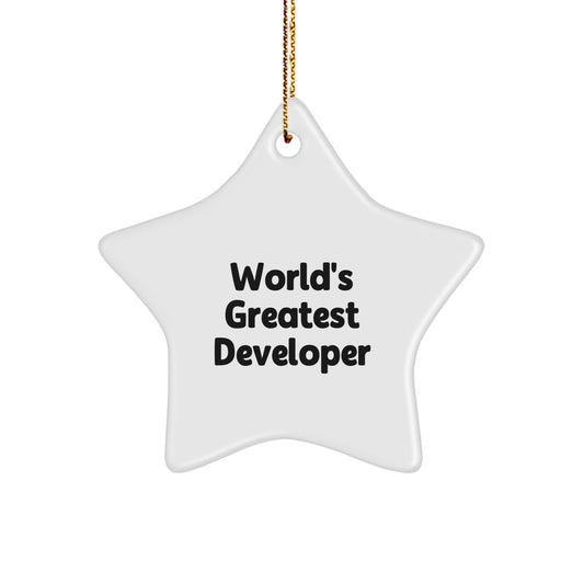 Gifts for the World's Greatest Developer - Funny Developer Star Ornament, Christmas Unique Gifts from Family to Friends - Image 1