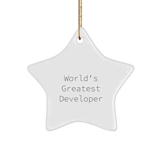 Funny Developer Gifts from Friends, World's Greatest Developer Star Ornament for Men, Unique Christmas Unique Gifts - Image 1