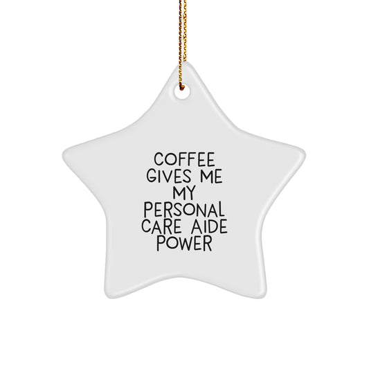 Funny Personal Care Aide Gifts for Women from Men - Christmas Unique Star Ornament - Image 1