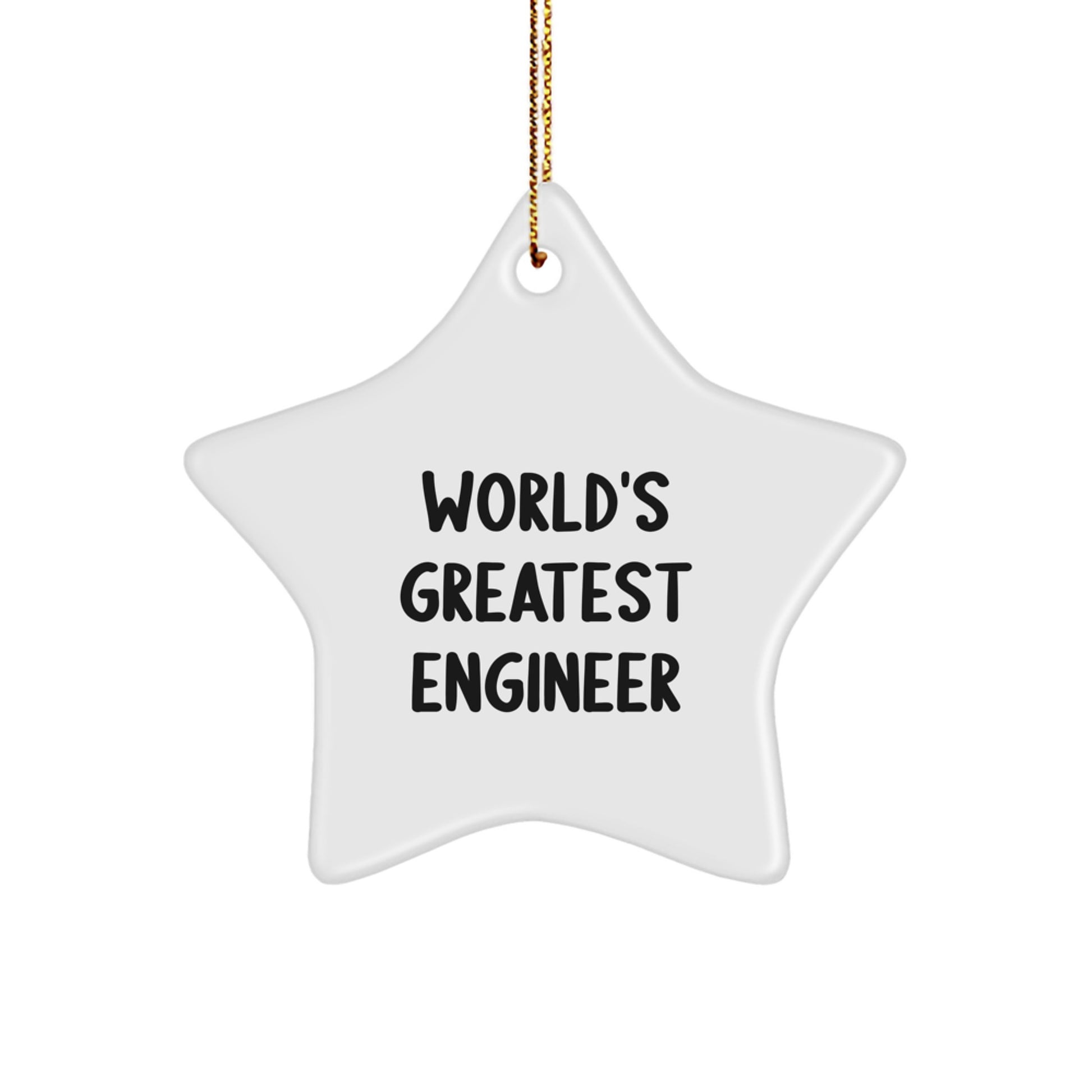 Funny Engineer Gifts, World's Greatest Engineer Star Ornament, Christmas Unique Gifts for Men from Friends and Family - Image 1