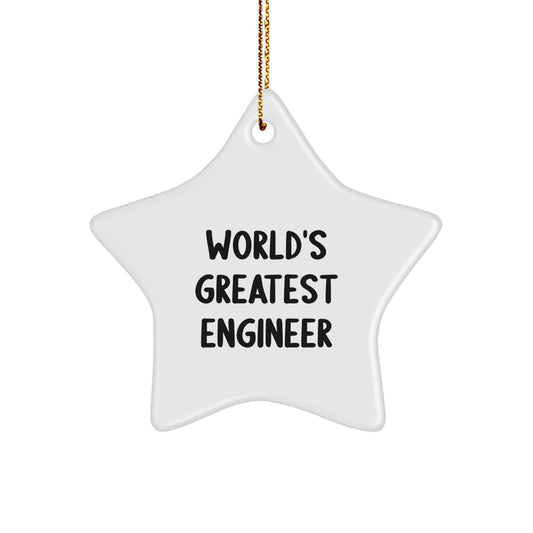 Funny Engineer Gifts, World's Greatest Engineer Star Ornament, Christmas Unique Gifts for Men from Friends and Family - Image 1