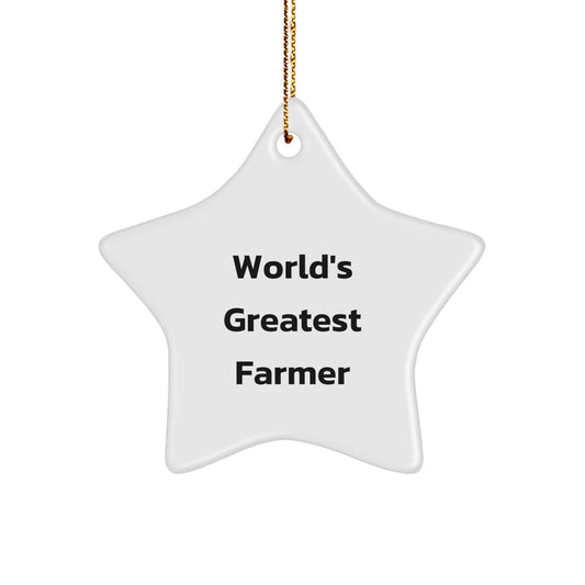 Funny World's Greatest Farmer Star Ornament Gifts from Family for Christmas - Image 1