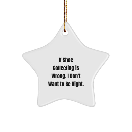 Shoe Collecting Gifts for Men, Funny Star Ornament with 'If Shoe Collecting Is Wrong. I Don't Want To Be Right.' Quote, Christmas Unique Gifts from Family - Image 1