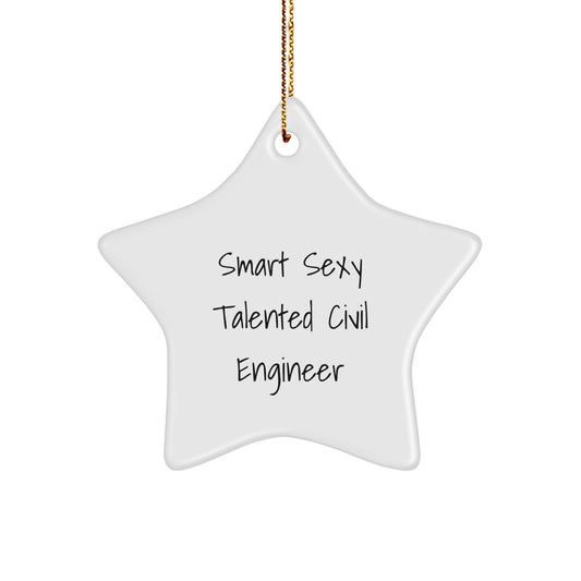 Funny Civil Engineer Christmas Unique Gifts from Friends for Civil Engineer - Smart Sexy Talented Star Ornament, Men, Women, Coworkers, Family, Office Decorations - Image 1