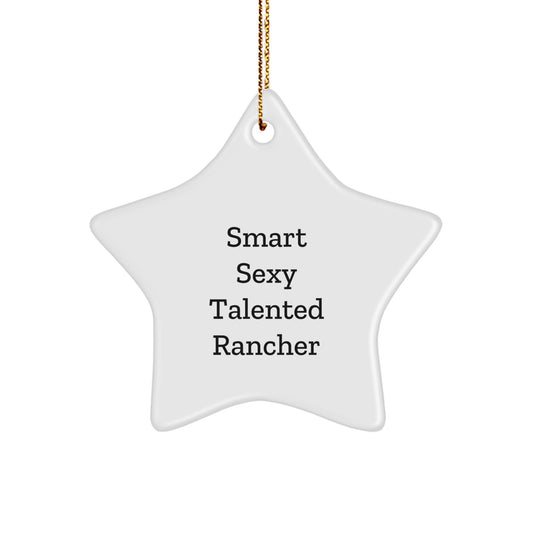 Festive Star Ornament for Smart Sexy Talented Rancher, Handcrafted Gifts from Friends for Christmas Unique Rancher Gifts - Image 1
