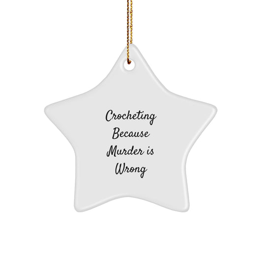 Crocheting Star Ornament, Funny Gift for Crocheting Enthusiast, Star Ornament, Christmas Unique Gifts, Gifts from Friends, Gifts for Crocheting Women - Image 1