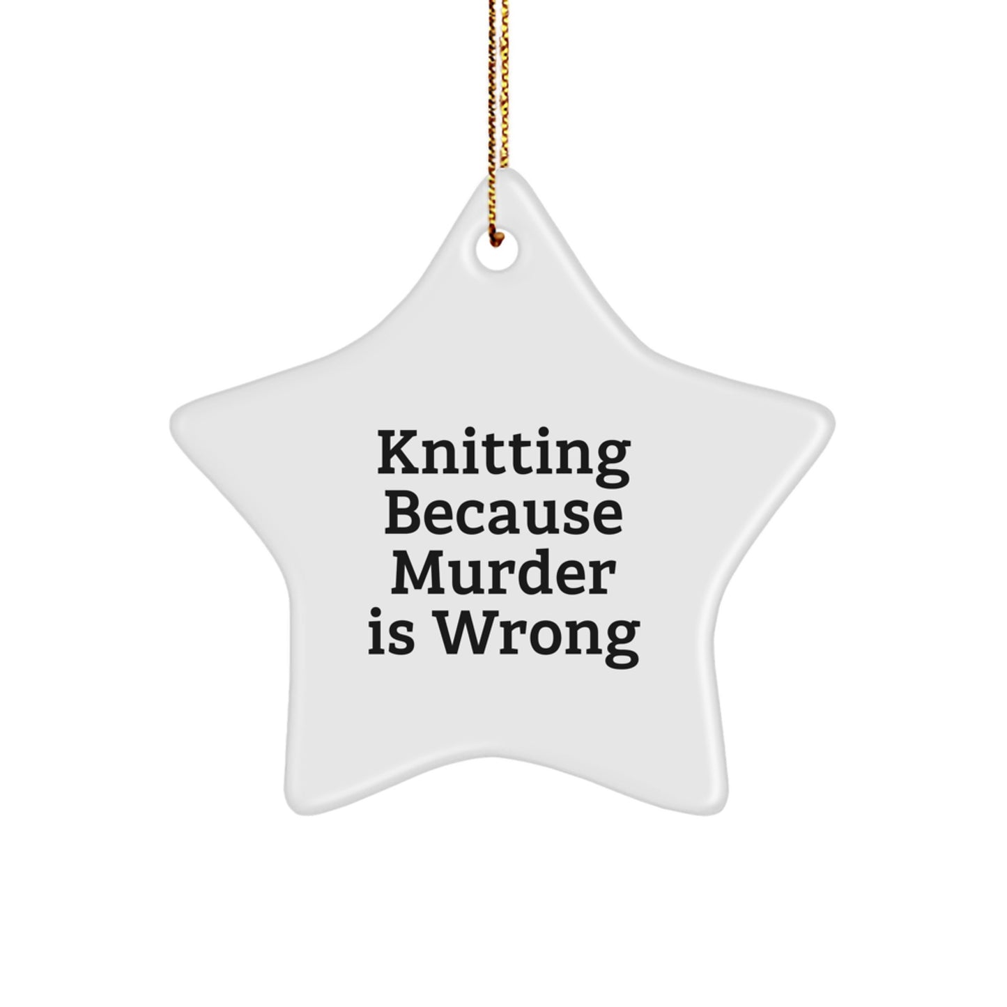 Funny Knitting Star Ornament Gifts from Family, Friends, or Coworkers for Knitting Lovers, Star Decoration, Christmas Unique Gifts - Image 1