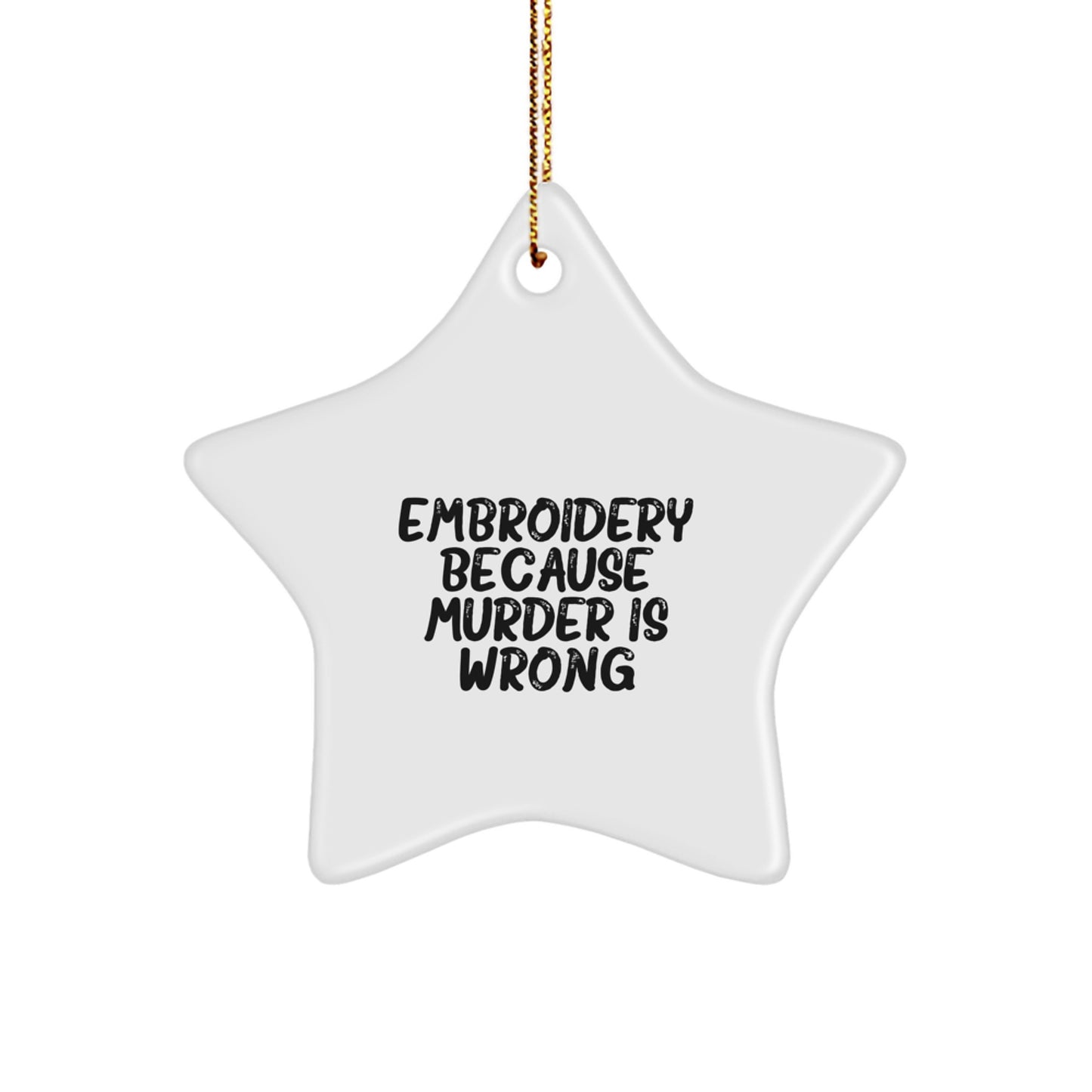 Funny Embroidery Star Ornament Gifts from Friends, Family, or Coworkers to Embroidery Lovers and Christmas Unique Gifts - Image 1